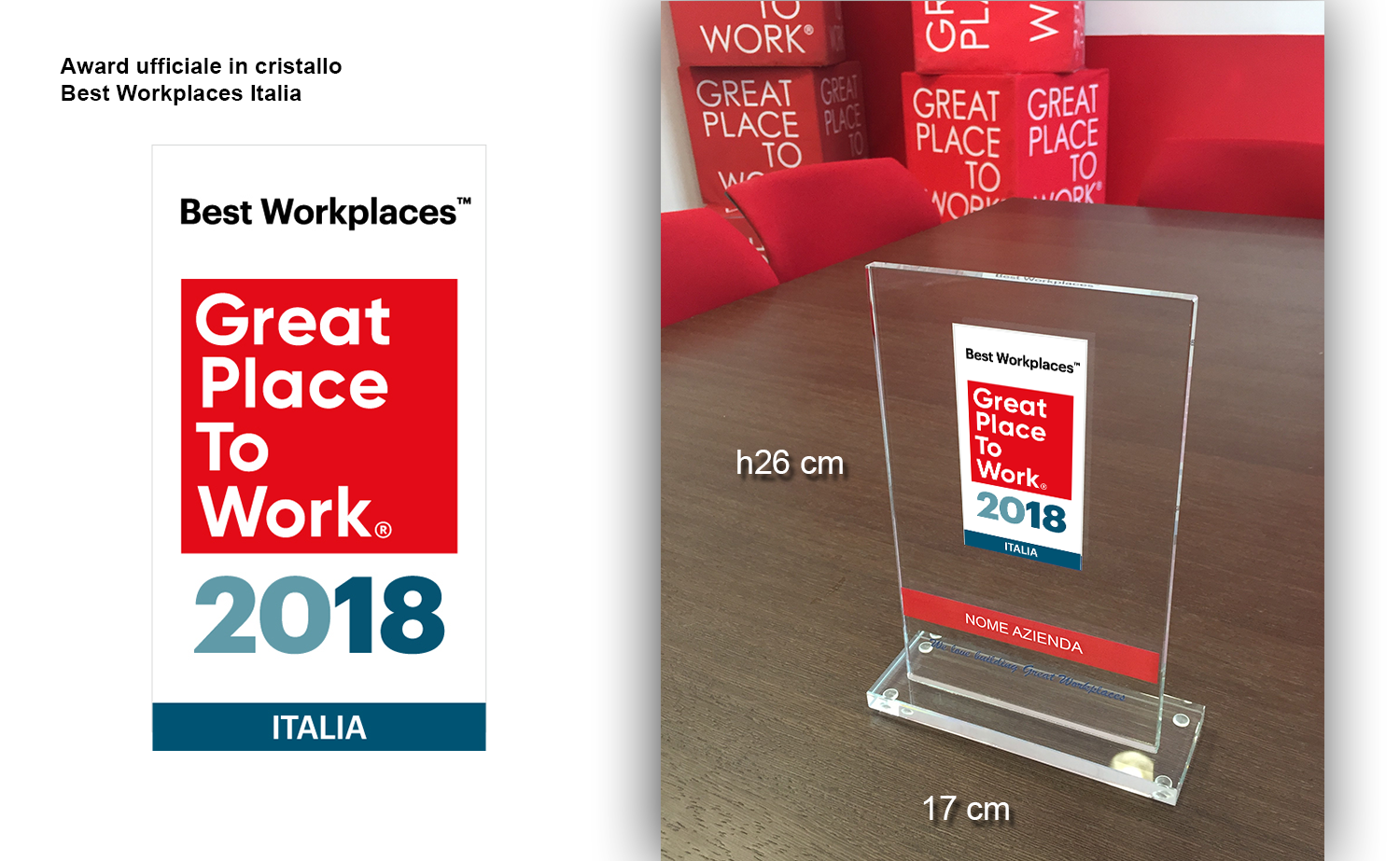 Award Best Workplaces in cristallo per aziende classificate | Best